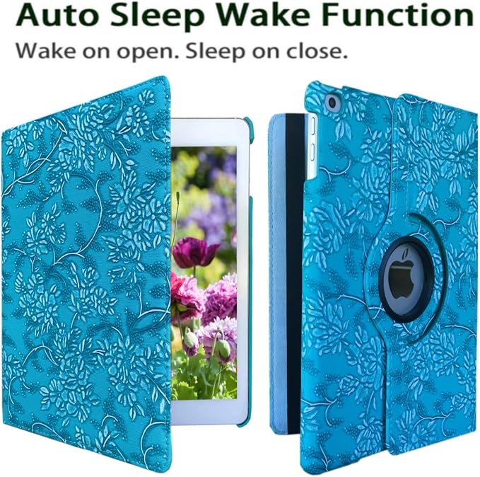 Blue-Embossed Flowers