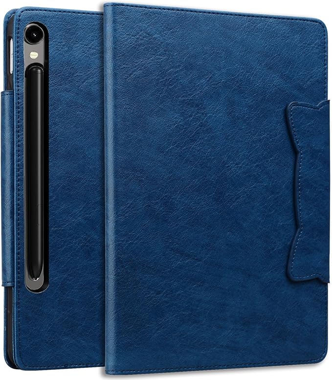 Case for Samsung Galaxy Tab S10 FE+/S10 FE Plus 13.1 Inch 2025 (SM-X620/SM-X626B) with Pockets Multi-Angle Stand PU Leather/TPU Back Shockproof Magnetic Closure Folio Wallet Cover Darkblue