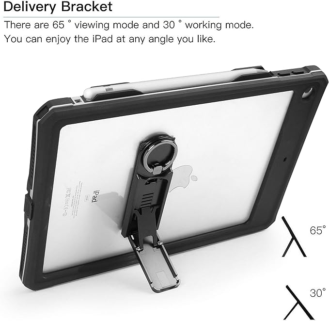 ipad 10.2 Waterproof Case 2021/2020/2019ACase iPad 7th/iPad 8th/iPad 9th Generation IP68 Waterproof ipad 10.2 Cover with Strap Stand Pencil Holde Built-in Screen Protector Rugged Shockproof Case