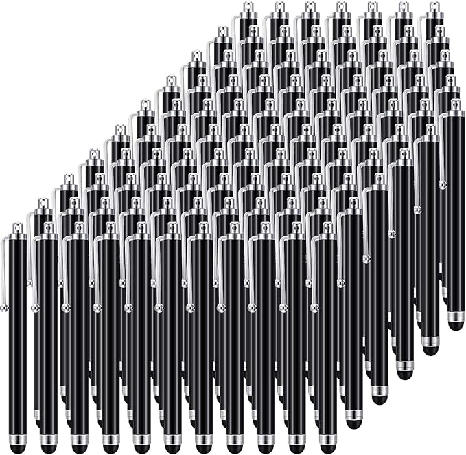 Outus Stylus Pen Set of 100 Universal Capacitive Stylus Compatible with Samsung Tablet Most Devices with Capacitive Touch Screen (Black)