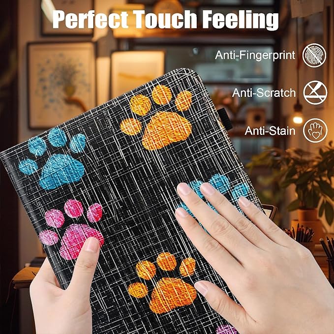 Case for iPad (A16) 11th Generation 11 Inch 2025 iPad 10th Generation 10.9 inch 2022Card Slot PU Leather TPU Case Pen Holder Auto Wake SleepColorful Paw