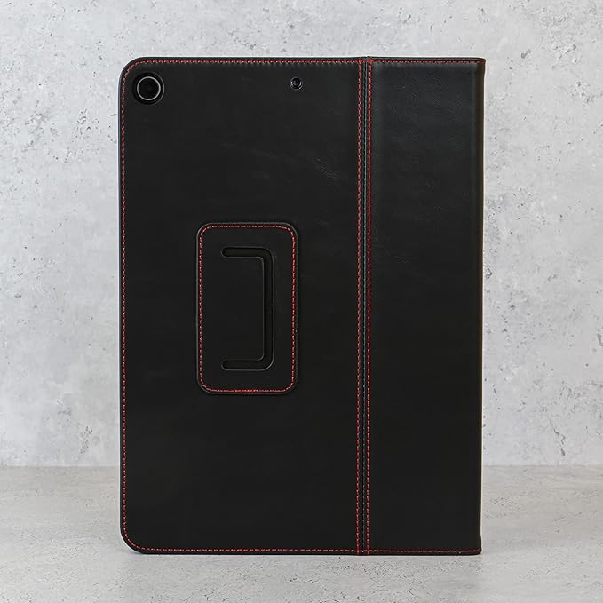 Casemade Real Leather Case Compatible with iPad 9.7” 5th/6th Gen (2017/2018) - Full-Grain Leather Cover Auto Sleep/Wake Dual Stand Position (Black)
