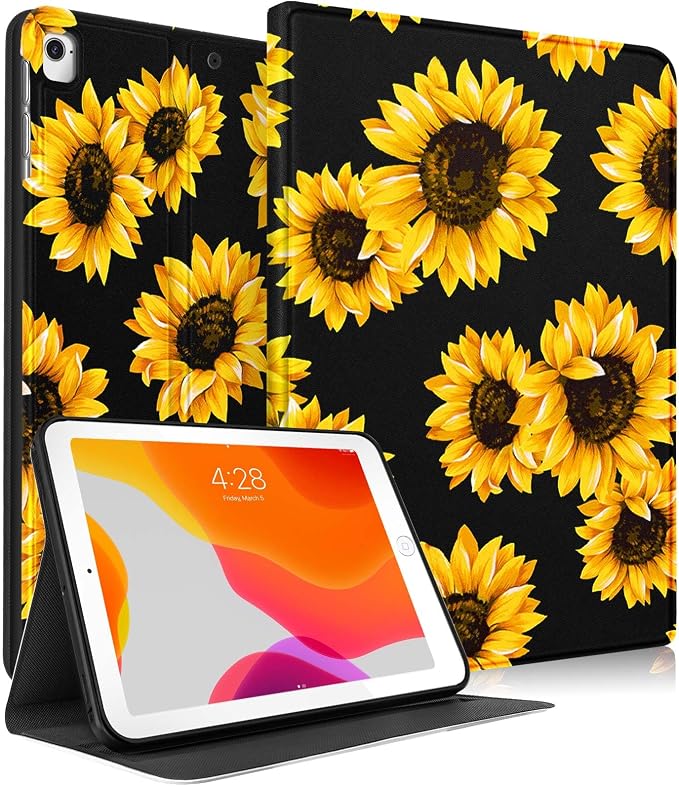 4-for iPad 9.7-Black Sunflower