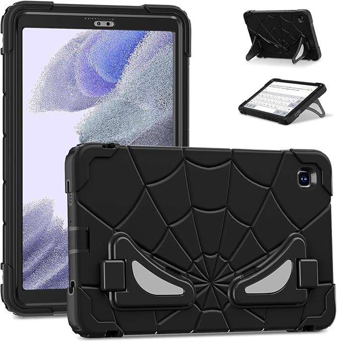 Compatible with Samsung Galaxy Tab A7 Lite 8.7 inch T225/T220(2021) Tablet CaseLightweight Shockproof Rugged Protective Cover with Kickstand for Kids Children Boys Babies Black