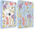 DONGKE for iPad Pro 11-Inch Case (M5 2025 / M4 2024) 6th/5th Generation [Auto Sleep/Wake &amp Pencil Pro Holder] Clear Acrylic Back Smart Trifold Stand Cover Blue Botanical Floral