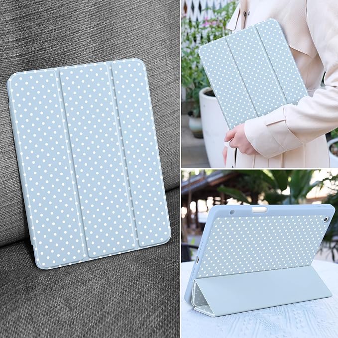 White Polka Dot & Blue