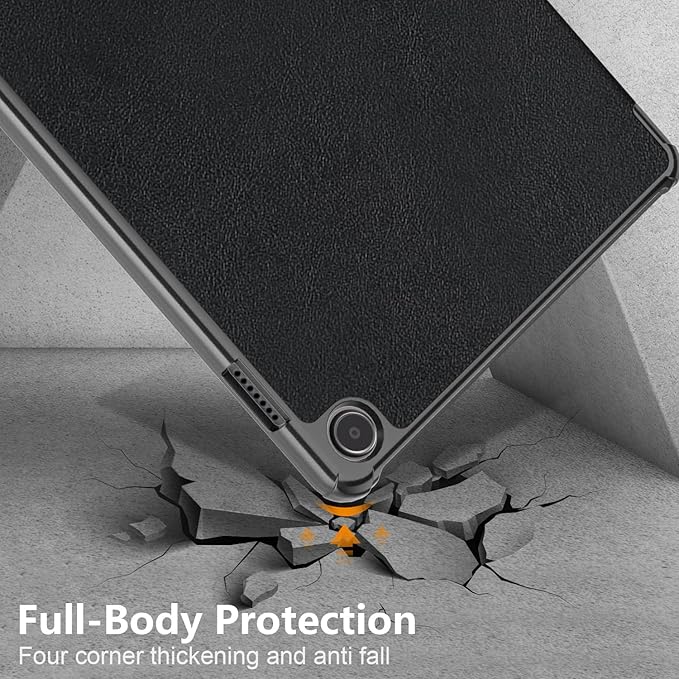 Stand Case for Amazon Kindle Fire Max 11 Tablet (13th Generation 2023 Release) with Auto Wake/Sleep Trifold [Multi-Angle] Slim Lightweight Hard Shell PU Leather Folio Shockproof CoverBlack
