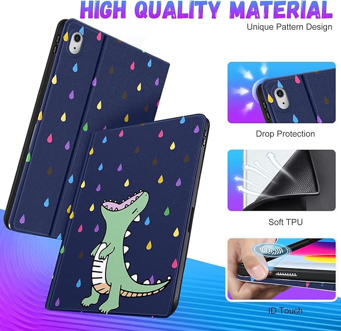 for iPad 10th Generation Case 10.9 Inch for iPad 11th(A16) 2025 Girls Cute Boys Kids Women Folio Cover Pencil Holder Cartoon Design Girly Kawaii Unique Tablet Cases for Apple 10/11