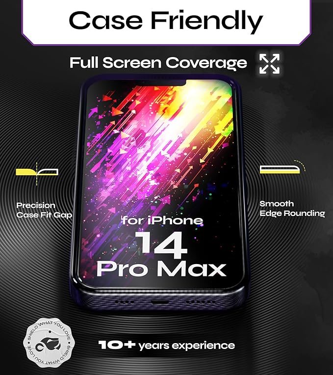 Defenslim for iPhone 14 Pro Max Privacy Screen Protector (2Pack) Easy Auto-Dust &amp Align Install Kit 6.7 Tempered Glass 9H Hardness Privacy Protection Case Friendly SpyShield