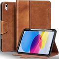 Gexmil Leather Case for iPad (A16) 11th Generation 11 Inch 2025 iPad 10th Generation 10.9 Inch 2022Protective Cover with Pencil HolderMagnetic ClosureAuto Sleep/WakeVegetable Tanned Brown