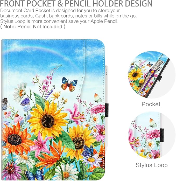 Blue Sky Sunflowers Butterfly