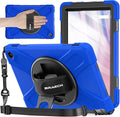 BRAECNstock Shockproof Protective Case for Amazon Fire HD 10 13th Generation 2023 Kids Case with Screen Protector [Rotating Hand Strap]&amp StandPen Holder &amp Shoulder Strap - Blue
