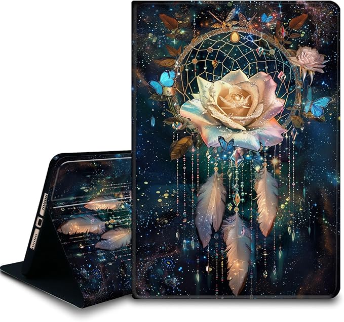 Bxgolkgd Tablet Case for iPad 10.5 Inch (iPad Air 3rd 2019/iPad Pro 2017)Shockproof Stand Cover with Heat DissipationAuto Wake/Sleep FunctionDreamcatcher Rose