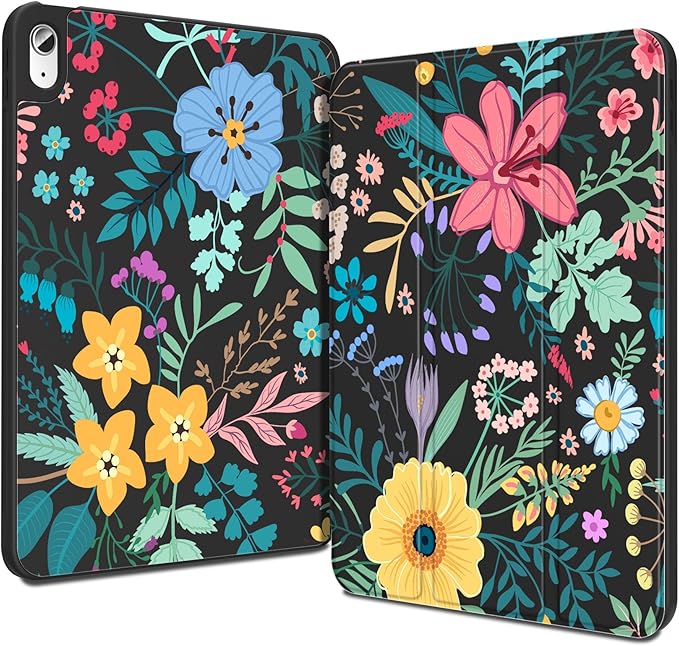 Teryeefi Case for iPad (A16) 11th Generation 11 Inch 2025 &amp iPad 10th Generation 10.9 Inch 2022 with Pencil HolderAuto Wake/SleepTrifold Stand Soft TPU Protective Cover (Pretty Flowers)