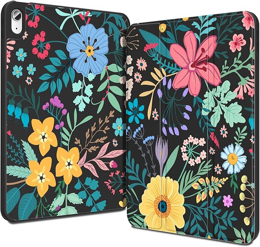 Teryeefi Case for iPad (A16) 11th Generation 11 Inch 2025 &amp iPad 10th Generation 10.9 Inch 2022 with Pencil HolderAuto Wake/SleepTrifold Stand Soft TPU Protective Cover (Pretty Flowers)