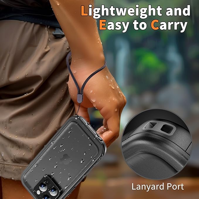 Cozycase Compatible with iPhone 14 Pro Waterproof Case - Full Body Shockproof Dustproof Dropproof Built in Screen Protector Rugged Waterproof Case for iPhone 14 Pro 6.1 Inch Black