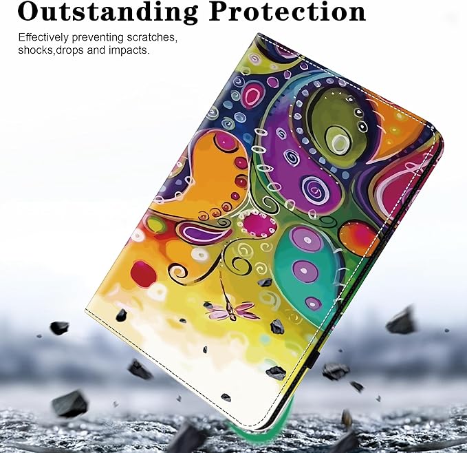 Tablet Case for Samsung Galaxy Tab S10 Plus/ S7 FE 12.4 inch Multi-Angle Viewing Premium PU Leather Case with Card Holder for 12.4 Samsung Galaxy Tab S10+Plus/S7 FE - Flower Vine