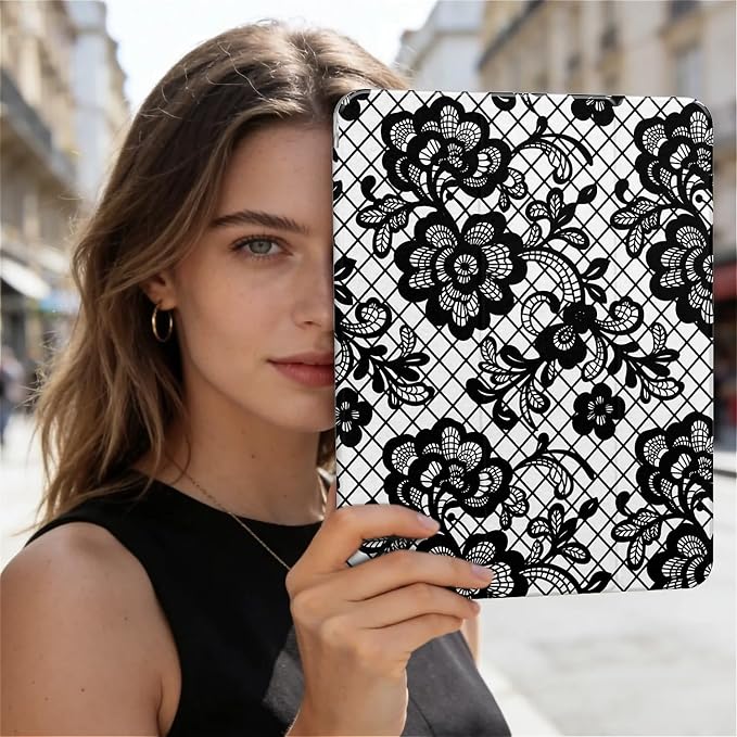 Black lace floral Graphic Aesthetic