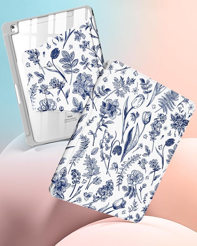 4-for iPad 789-Blue Sketch Tulips
