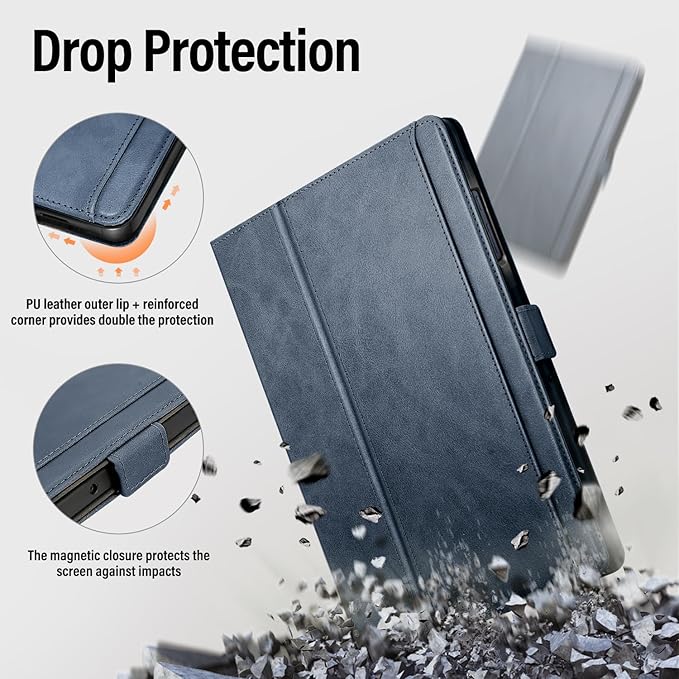 Case for Samsung Galaxy Tab A11+/A11 Plus/A9+ Plus 5G Tablet 11 Inch 2026/2023 (SM-X230/X236/X238/X210/X216/X218u) with PocketMagnetic ClosureMulti Angle CoverAuto Sleep/WakeLight Blue