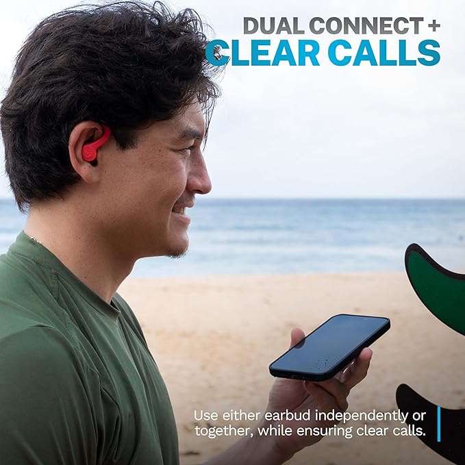 JLab Go Sport+ Wireless Workout Earbuds Featuring C3 Clear Calling Secure Earhook Sport Design 35+ Hour Bluetooth Playtime 3 EQ Sound Settings and IP55 Sweat Resistance (Coral)