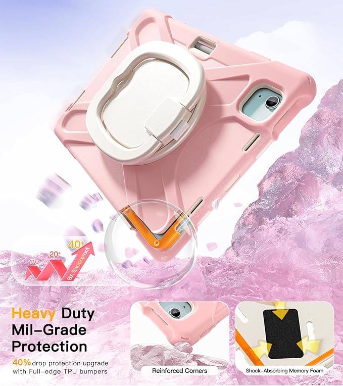 BRAECN for iPad Air 11 Inch Case M4 2026/M3 2025/M2 2024 iPad Air 10.9 5th/4th Gen iPad Pro 11 4th/3rd/2nd/1st Kids Cover with Screen Protector Pencil Holder Shoulder Strap Handle &amp Kickstan