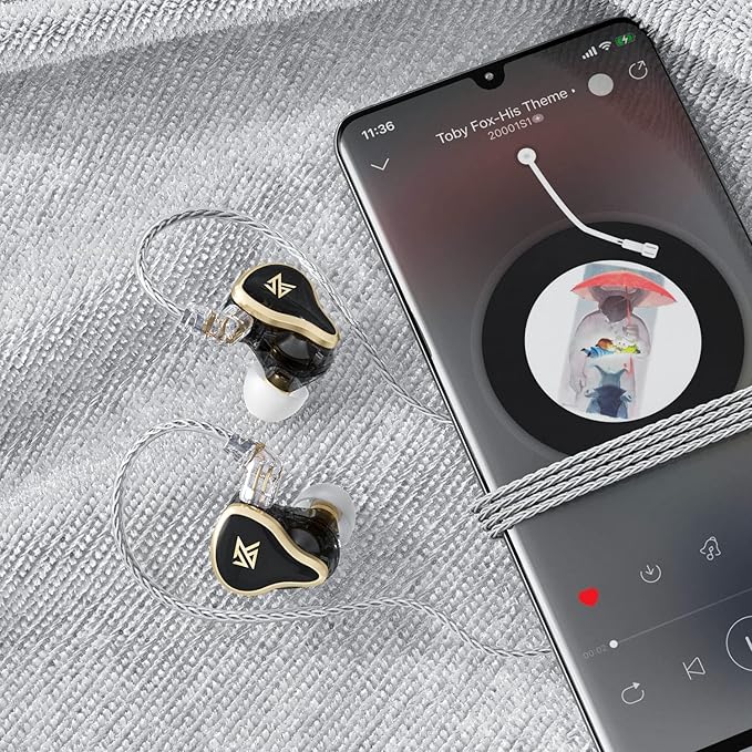 KZ ZAS 7BA+1DD in Ear Monitor Headphones Wired Earbuds 8 Hybrid Drivers HiFi Deep Bass Sound Isolating Earphone Clear Sound Secure Fit 8 Core Durable Cable Professional IEM (Without Mic Black)