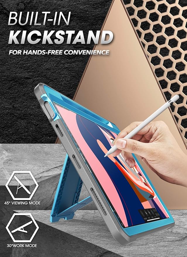 SUPCASE Unicorn Beetle Pro Series Rugged Kickstand Case for 10.9-Inch iPad Air 4 (2020)/5 (2022) Blue