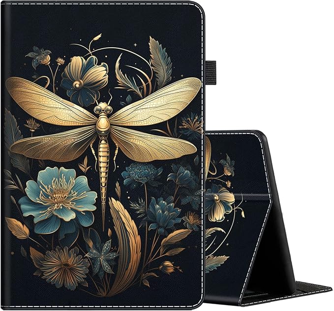 Case for All-New Amazon Kindle Fire HD 10 and Fire HD 10 Plus Tablet (13th/11th Generation 2023/2021 Release) 10.1 Slim Folding Stand Cover with Auto Wake/Sleep Dragonfly