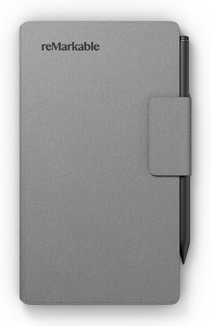 reMarkable Paper Pro Move - Gray Book Folio | Polymer Weave Case for Your 7.3'' Paper Tablet