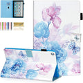Dteck Folio Case for All-New Fire HD 10 Tablet (9th/7th/5th Generation 2019/2017/2015 Release) - Premium Leather Smart Stand Cover with Auto Wake/Sleep for Kindle Fire HD 10.1 Inch Vibrant Flower