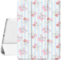 Idocolors Cute Kawaii Cherry Bow Pad Case for 9.7 Inch iPad Air/iPad Air 2 Clear TPU Smart Stand Back Cover with Pencil Holder Auto Wake/Sleep Shockproof Protective Case for Women Girls