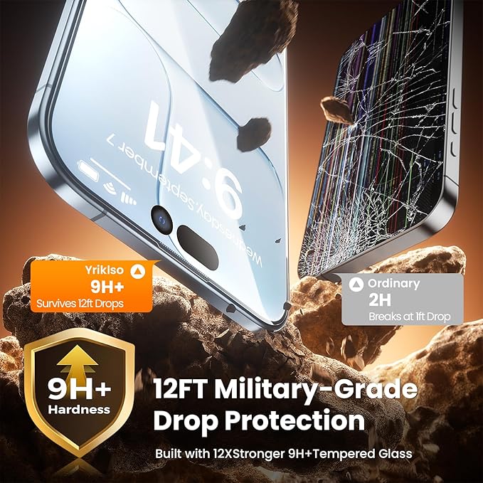 2-Pack for iPhone Air Screen ProtectorMilitary Grade ShatterproofBubble-Dust Free Box9H+ HD Tempered GlassScratch &amp Smudge Resistant for iPhone Air 6.5 inch