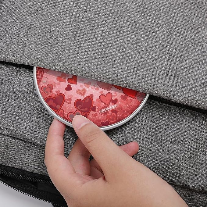 Love Heart Shape Wireless Charger Fast Wireless Charging Pad with USB Cable 10W Anti-Slip Magnetic Wireless Charger Portable Slim Charger Puck Travel Charging Station