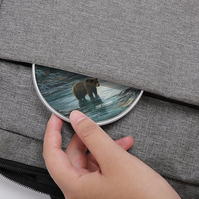 Grizzly Bears Morning in Mountains Phone Charger Magnetic Charging Pad Anti-Slip with USB Cable