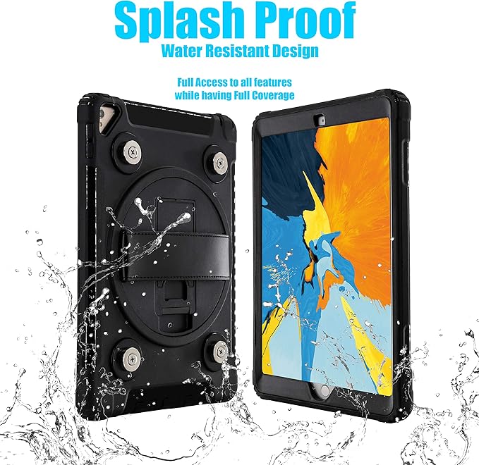Splash-Proof iPad Case - CTA Magnetic Splash-Proof Case with Impact Shielding and Metal Mounting Plates for iPad Air2 iPad 5th &amp 6th Gen and iPad Pro 9.7 Black (PAD-MSPC9)