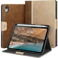 KingBlanc Case for iPad mini 7 (A17 Pro) iPad mini 7th/6th Generation (2024/2021 8.3 inch) with Pencil Holder Vegan Leather Stand Cover Auto Sleep/Wake Adjustable Viewing/Drawing Angle Beige
