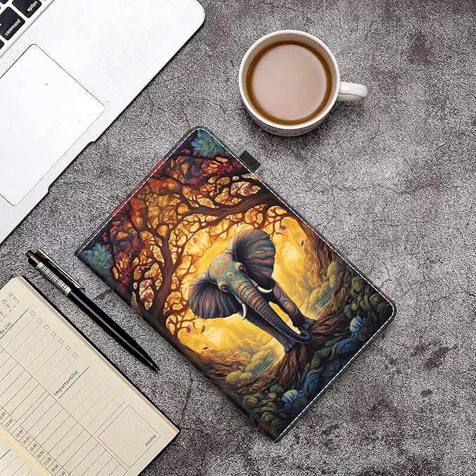Case for All-New Amazon Kindle Fire HD 10 and Fire HD 10 Plus Tablet (13th/11th Generation 2023/2021 Release) 10.1 Slim Folding Stand Cover with Auto Wake/Sleep Tree of Life and Elephant
