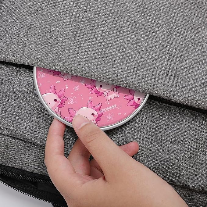 Cute Axolotl Chibi Phone Charger Magnetic Charging Pad Anti-Slip with USB Cable