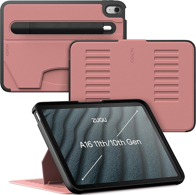 ZUGU CASE for iPad A16 11th Generation 11 Inch (2025) 10th Gen 10.9 Inch (2022) Magnetic Stand &amp Sleep/Wake Cover Model #s A3354 A3355 A3356 A2696 A2757 A2777 Desert Rose