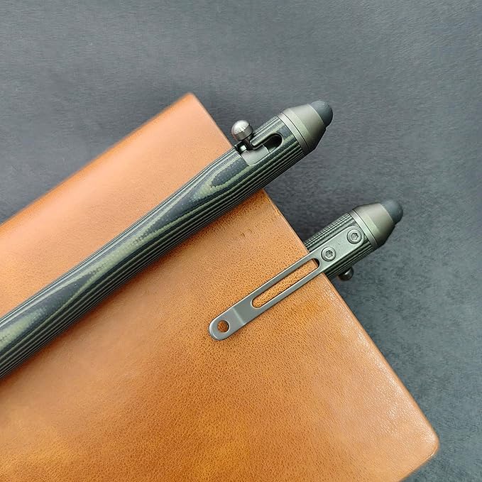 Cool Hand 5.7'' Bolt Action Pens EDC Ballpoint Ink Refillable Stylus for Touch Screen G10 Body w/Pocket Clip Ergonomic Grip with a Free Refill 5374-G