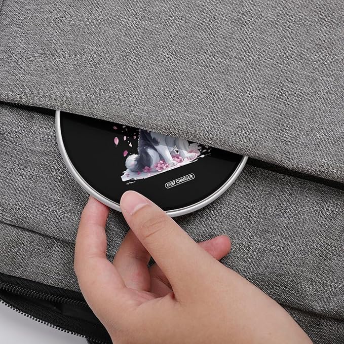 Siberian Husky Dog Wireless Charger Anti-Slip Wireless Charging Pad Slim Charger Mat for Men Women