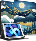 for iPad 9th/8th/7th Generation Case 10.2 Inch Girls Cute Women Folio Smart Cover Pencil Holder Abstract Painting Aesthetic Design Girly Teens Unique Cases for iPad 7/8/9 Gen A2602 A2270 A2197