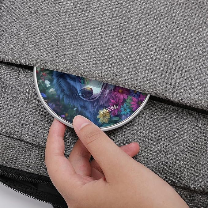 Wolf Wireless Charger Anti-Slip Wireless Charging Pad Slim Charger Mat for Men Women