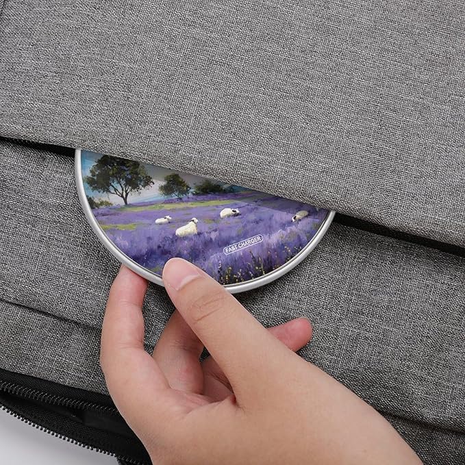 Sheep in Lavender Fields Phone Charger Magnetic Charging Pad Anti-Slip with USB Cable