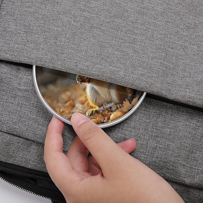 Cute Squirrel Eating Nuts Wireless Charger Fast Wireless Charging Pad with USB Cable 10W Anti-Slip Magnetic Wireless Charger Portable Slim Charger Puck Travel Charging Station