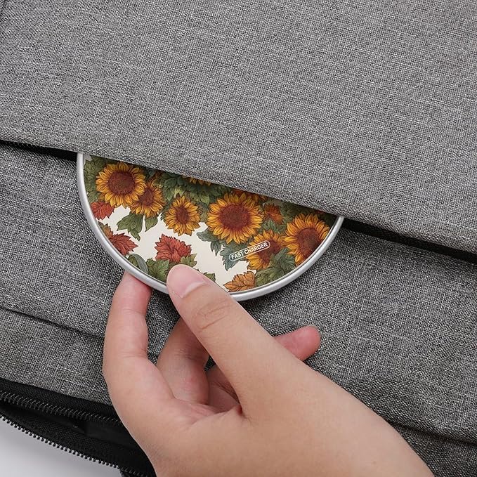 Pumpkins Sunflowers Leaves Fast Portable Charger 10W Funny Graphic Phone Charging Pad with USB Cable