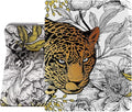 Berkin Arts for iPad Air 4th/5th Generation Case (10.9 Inch) Case 2020/2021 Folio Case Premium Leather Cover Maximalism Leopard Peonies Floral Pattern Animal Beast