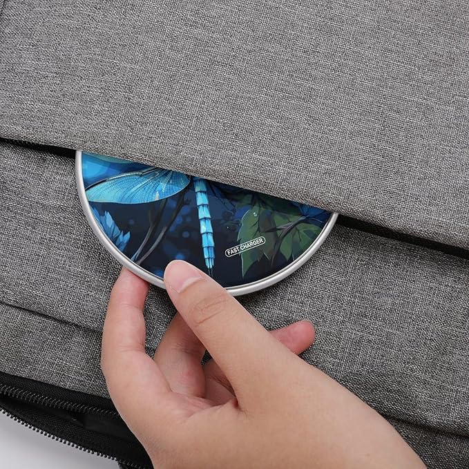 Art Blue Dragonfly Wireless Charger Fast Wireless Charging Pad with USB Cable 10W Anti-Slip Magnetic Wireless Charger Portable Slim Charger Puck Travel Charging Station