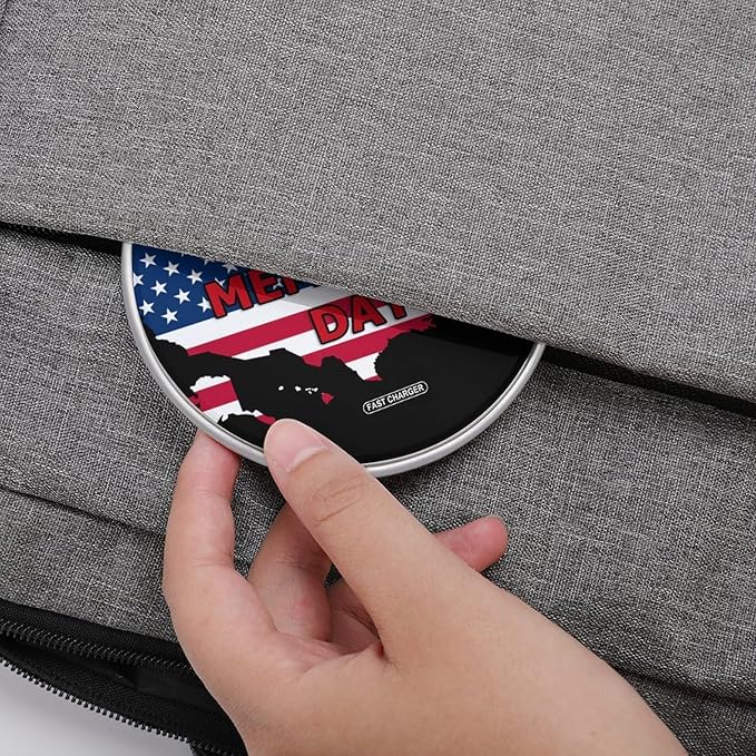 Happy Memorial Day U.S.A Map Phone Charger Magnetic Charging Pad Anti-Slip with USB Cable